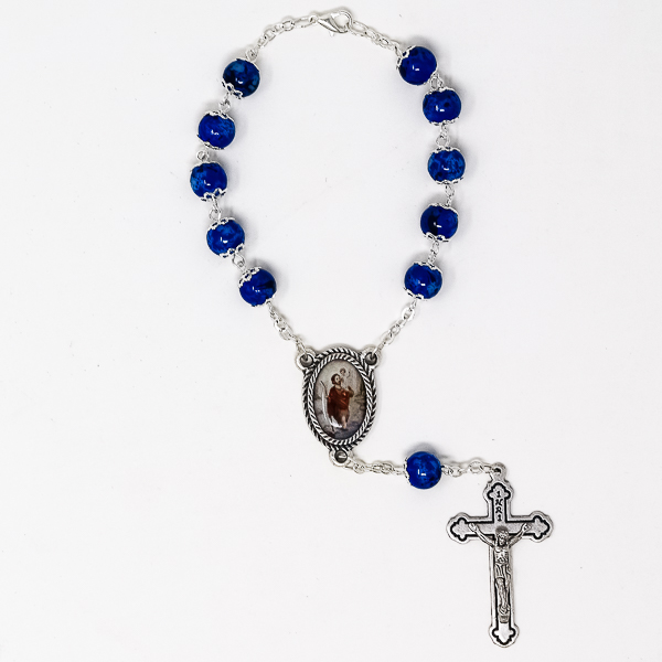 Car Rosary Blue St Christopher Protection Travelling Drivers Special Gifts Him 