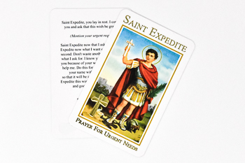 Saint Expedite Prayer Card.