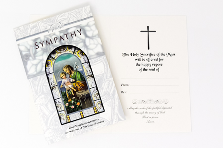 St Joseph Sympathy Mass Card.