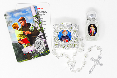 St Pio and Divine Mercy Holy Water Gift Set.