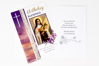 St Therese Birthday Card.