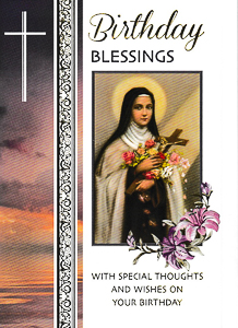 St Therese Birthday Card.