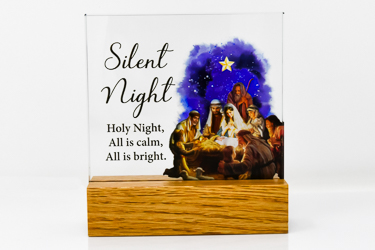 Standing Glass Nativity Plaque.