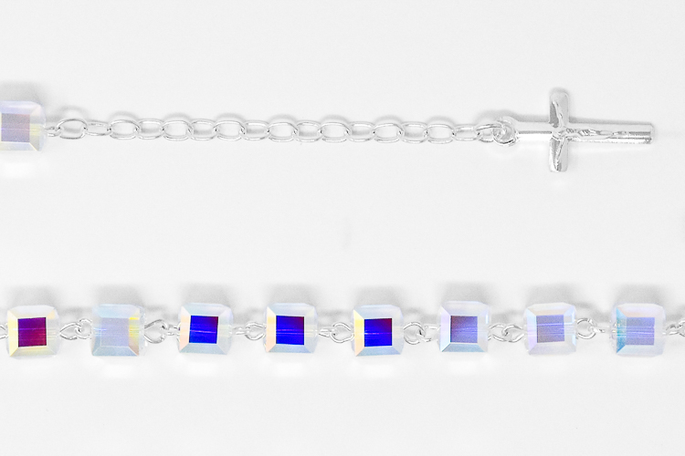Guggenheim Museum Oplossen Analytisch DIRECT FROM LOURDES - 925 Swarovski Crystal Rosary Bracelet with Crucifix.