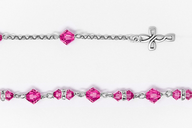 Pink Swarovski Rosary Bracelet.