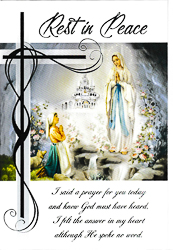Deluxe Catholic Mass Card With Sympathy Lourdes 2183