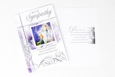 Deluxe Catholic Mass Card With Sympathy Lourdes 2183