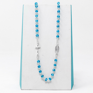925 5 Decade Rosary Necklace.