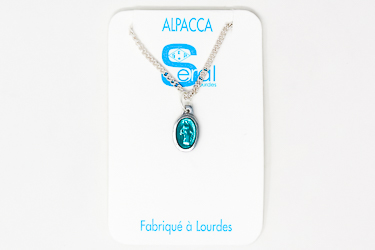 Turquoise Miraculous Medal Necklace.