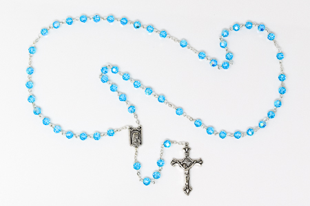 Turquoise Crystal Rosary Beads.
