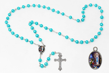 Lourdes Medal & Rosary Gift Set.