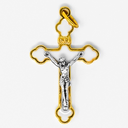 White Enamel Crucifix Pendant.
