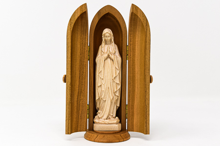 Wood Carving Statue of Our Lady of Lourdes.
