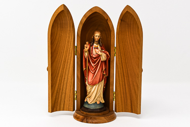 Wood Carving Statue of Scared Heart of Jesus.