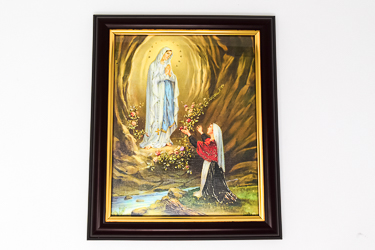 Wood Framed Lourdes Picture.