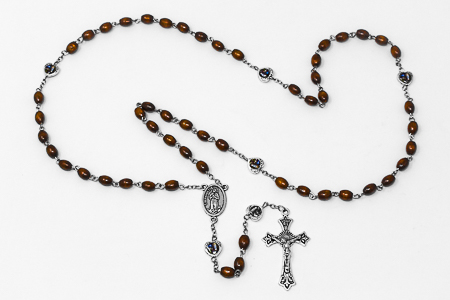 Wooden Lourdes Rosary Beads.