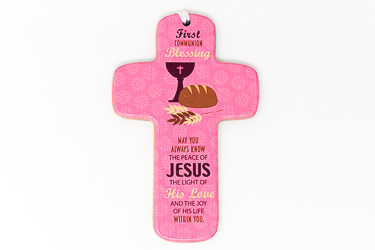 First Holy Communion Pink Cross.