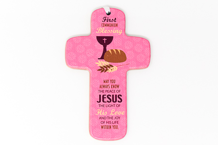 First Holy Communion Pink Cross.