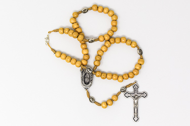 Lourdes Water Wooden Rosary.