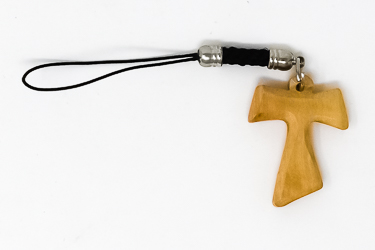 Wooden Cross Mobile Phone Charm.