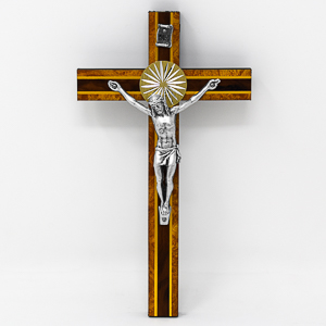 Solid Olive Wood Crucifix.