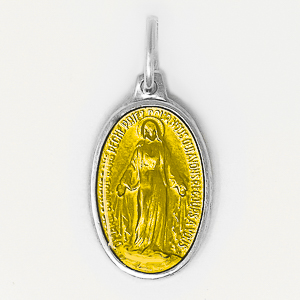 Yellow Enamel Miraculous Medal.
