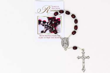 Lourdes One Decade Wooden Rosary.