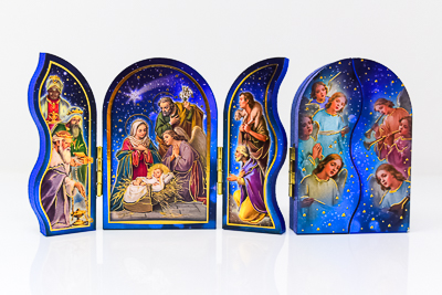 Folding Nativity Triptych.