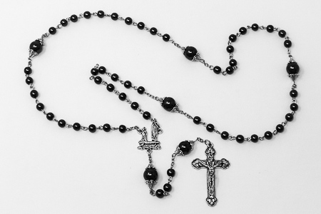 Lourdes Hematite Rosary Beads.
