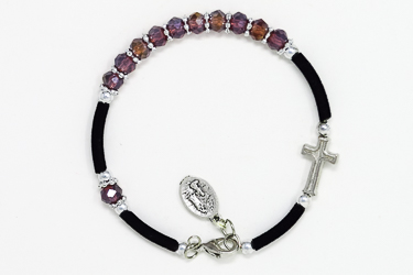 Purple Crystal Rosary Bracelet.