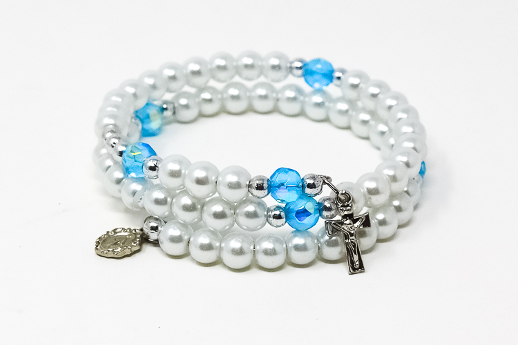Blue Lapis Style Rosary Wrap Bracelet | The Catholic Company®