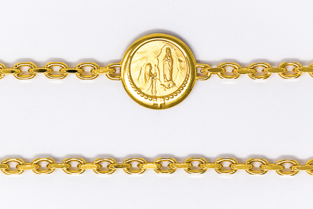 Gold Lourdes Apparition Medal Bracelet