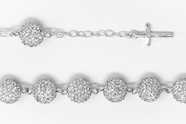 Sterling Silver Rosary Bracelet.