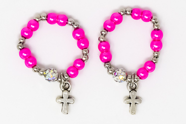 Pink Finger Rosary Ring.