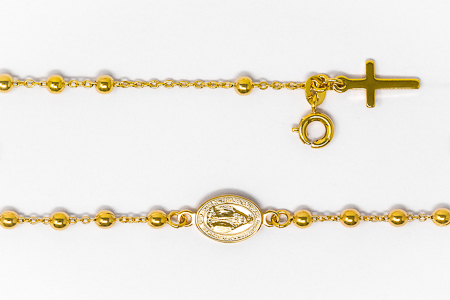 Miraculous Medal Gold Rosary Bracelet.