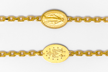 18 Carat Gold Plated Miraculous Medal Bracelet