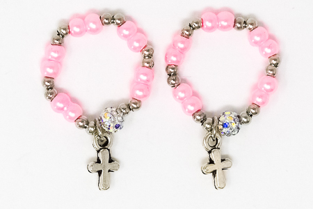 Pink Finger Rosary Ring.