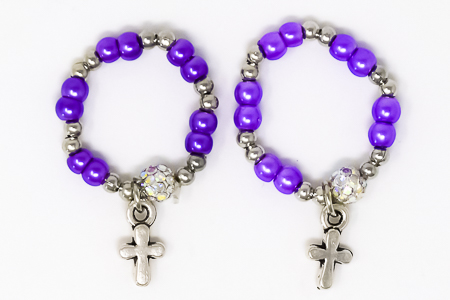 Purple Finger Rosary Ring.