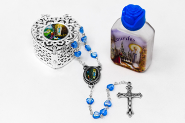 Lourdes Heart Rosary Gift Set.