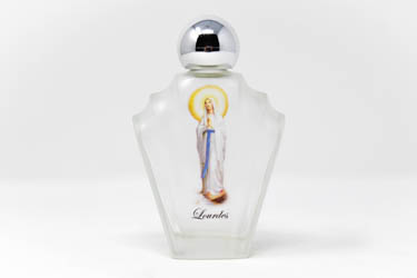 90.294.90 008 Appearance Silver Madonna Of Lourdes Bottle Glass Bottle with Cap for Holy Water 