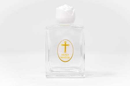 White Cross Holy Water Bottle