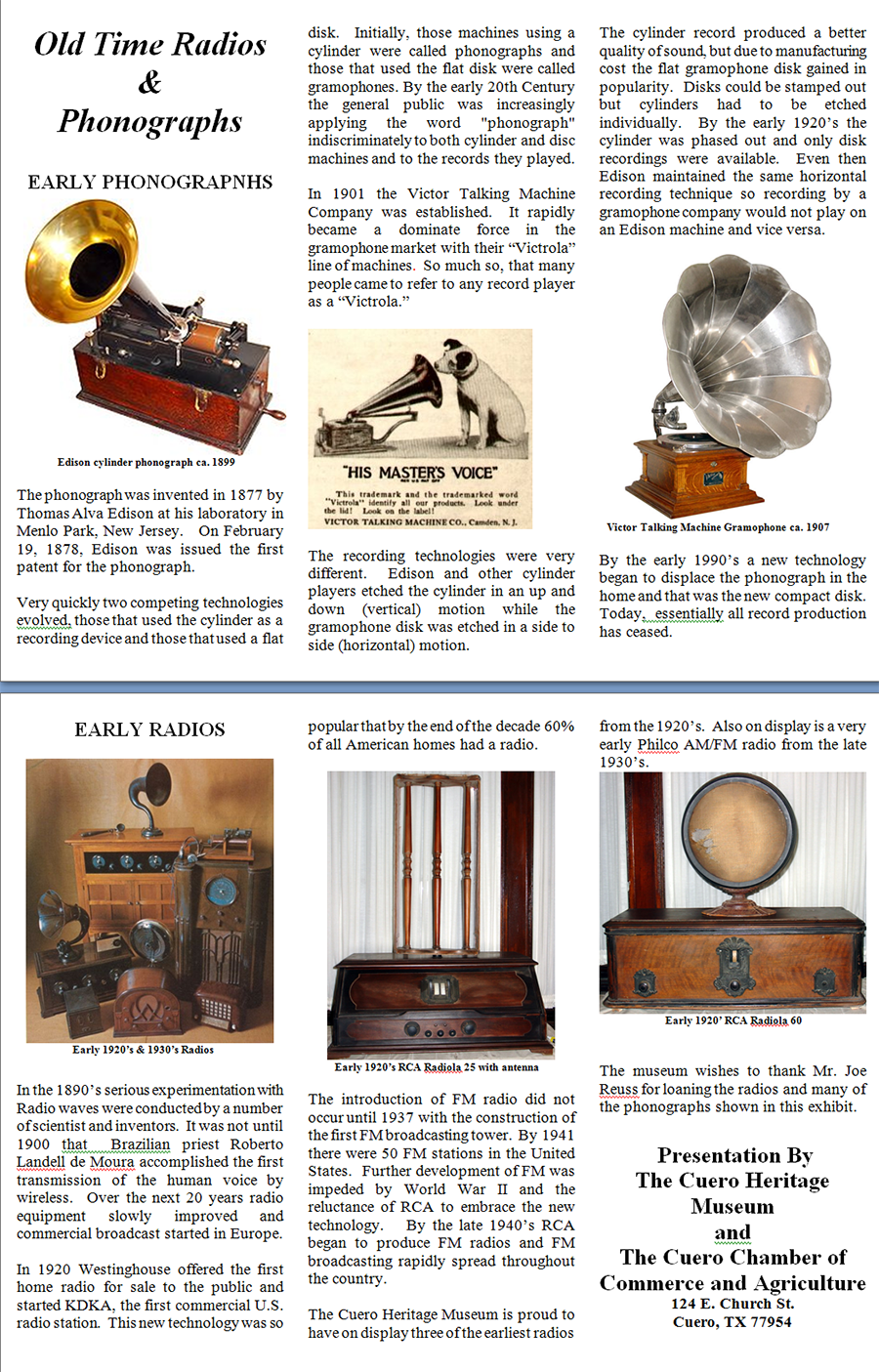 old time radios and phonographs permanent exhibit