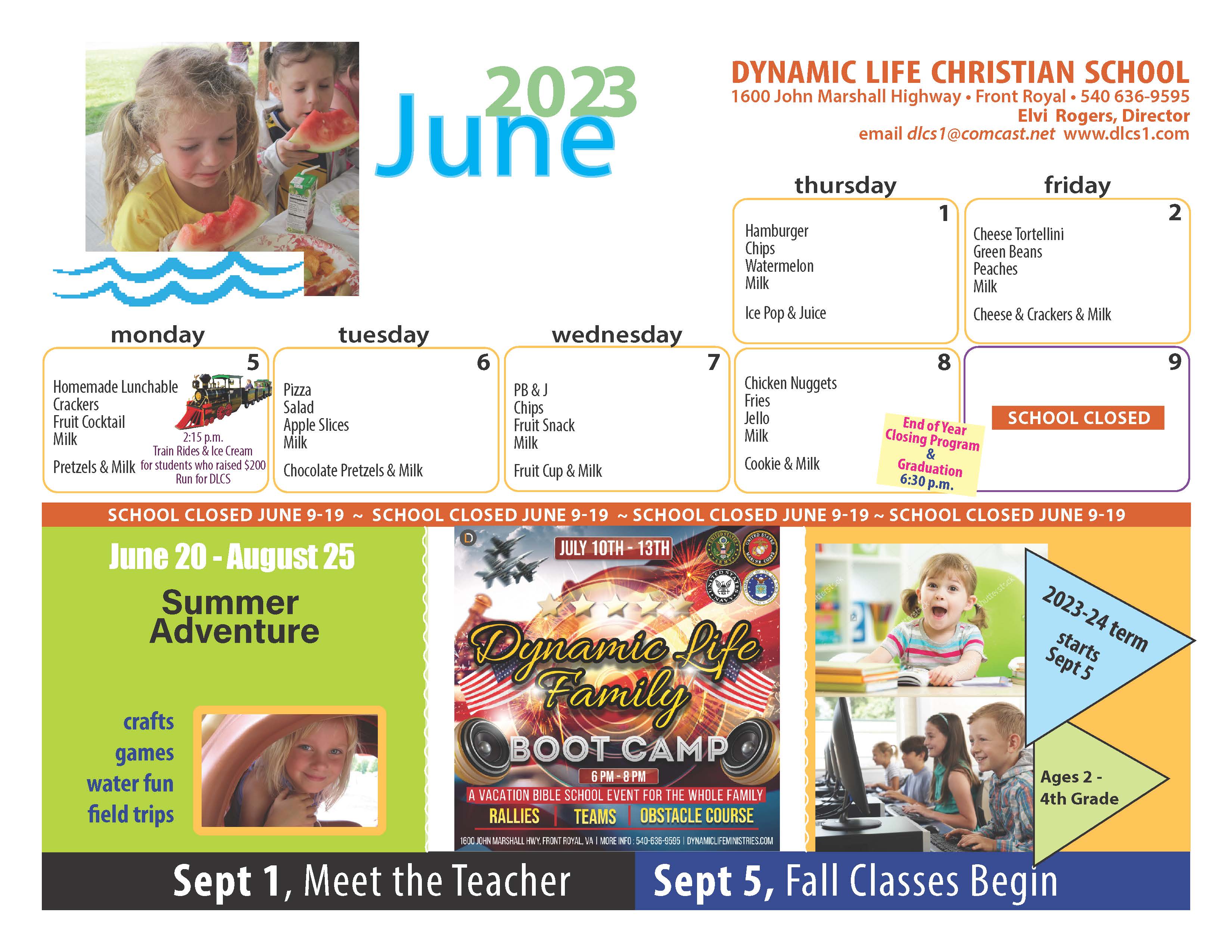 Dynamic Life Christian School Calendar