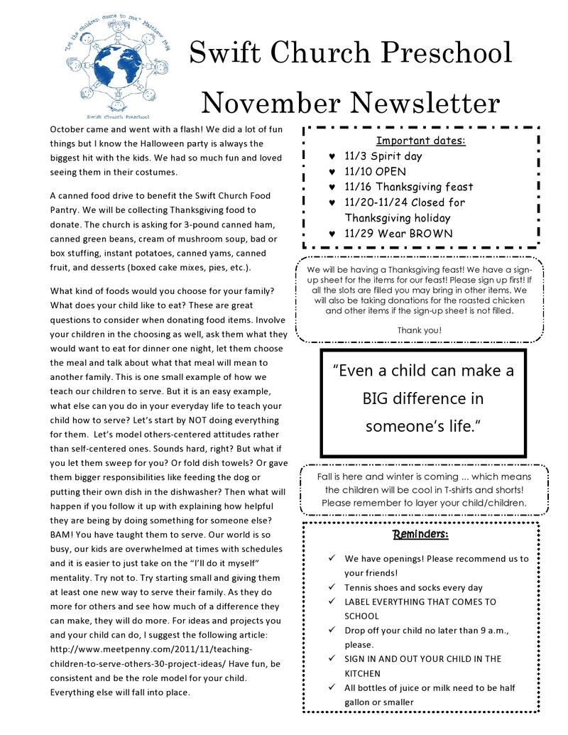 swift-presbyterian-church-november-preschool-newsletter