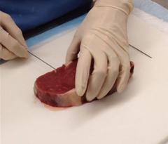 Proper Method for Inserting a Thermocouple in Steak