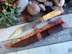 Forged Damascus Viking Seax Knife (Commissioned)
